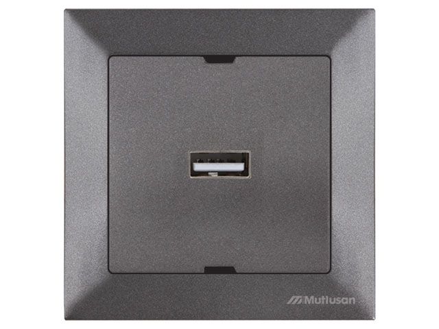 розетка 1-ая usb (скрытая) дымчатая, daria, mutlusan 2120 448 0195 от BTSprom.by