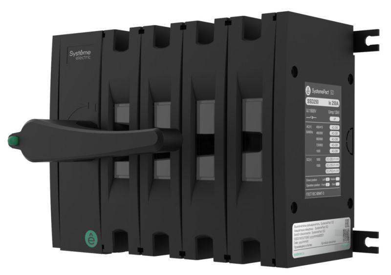 выключатель-разъединитель systemepact sd160 4п 63а рукоятка фронт. слева (зак. отдельно) se ssd01604lf0063 от BTSprom.by