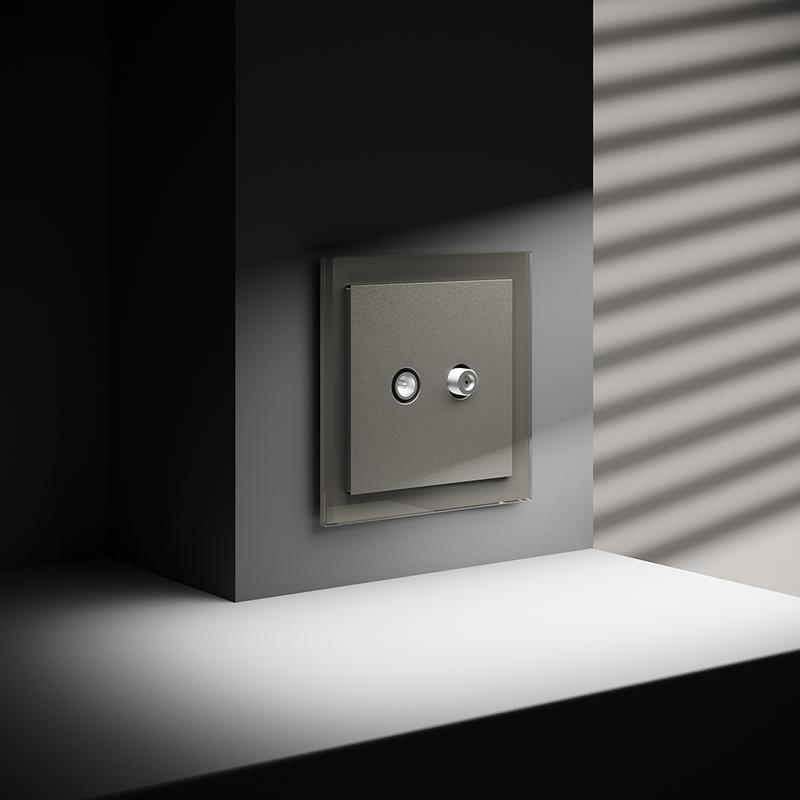  Розетка телевизионная оконечная TV + SAT 2-м СП S70 механизм шелк Voltum VLS060404 фото в каталоге от BTSprom.by