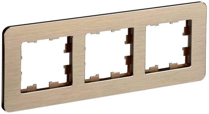 рамка 3-м brite ру-3-1-бр метал. шампань re al iek br-m32-m-21-k37 от BTSprom.by