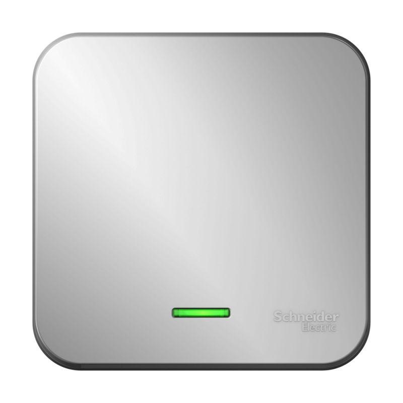 выключатель 1-кл. оп blanca 10а ip20 (сх. 1) 250в с подсветкой с изолир. пластиной алюм. se blnva101113 от BTSprom.by