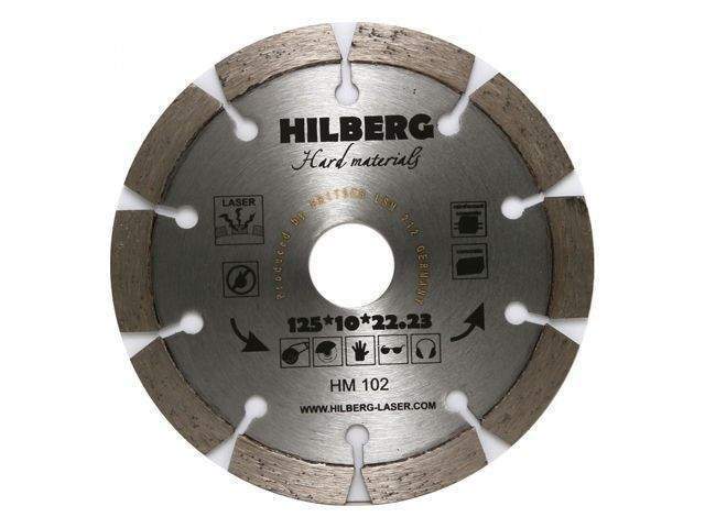 алмазный круг 125х22,23 мм по ж/бетону hard materials hilberg (лазерная сварка. обрабатываемый материал	:кирпич, керамогранит, армированный бетон, бет от BTSprom.by