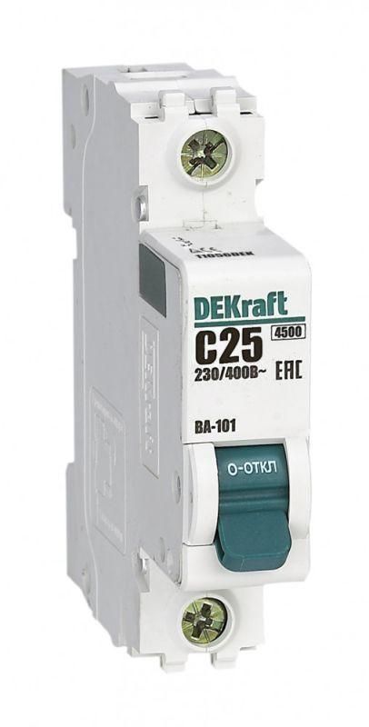 выключатель автоматический модульный 1п c 25а 4.5ка ва-101 dekraft 11056dek от BTSprom.by