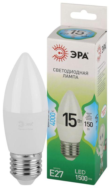 лампа светодиодная green line b35-15w-840-e27 gl 15вт свеча 4000к яркий свет бел. e27 эра б0067115 от BTSprom.by
