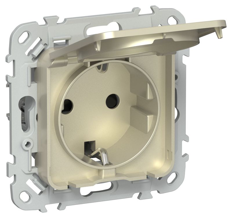 розетка сп flite рсшкр11-0-44-флш 16а ip44 с заземл. с защ. шторками и крышкой механизм шампань iek fi-r16-16-44-k37 от BTSprom.by