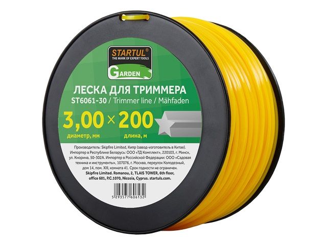 леска ф 3.0 мм х 200 м "звездочка" startul garden st6061-30 от BTSprom.by