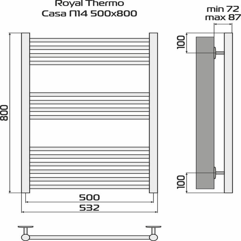 Полотенцесушитель Casa white П14 500х800 Royal Thermo НС-1434000 фото в каталоге от BTSprom.by
