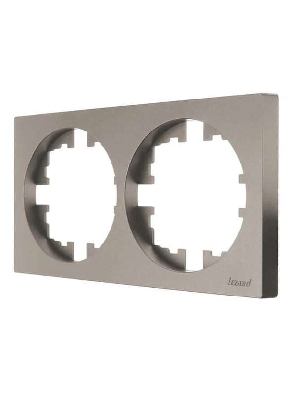  Рамка 2-м OSEN горизонт. квадрат титан LEZARD 743-3700-147 фото в каталоге от BTSprom.by