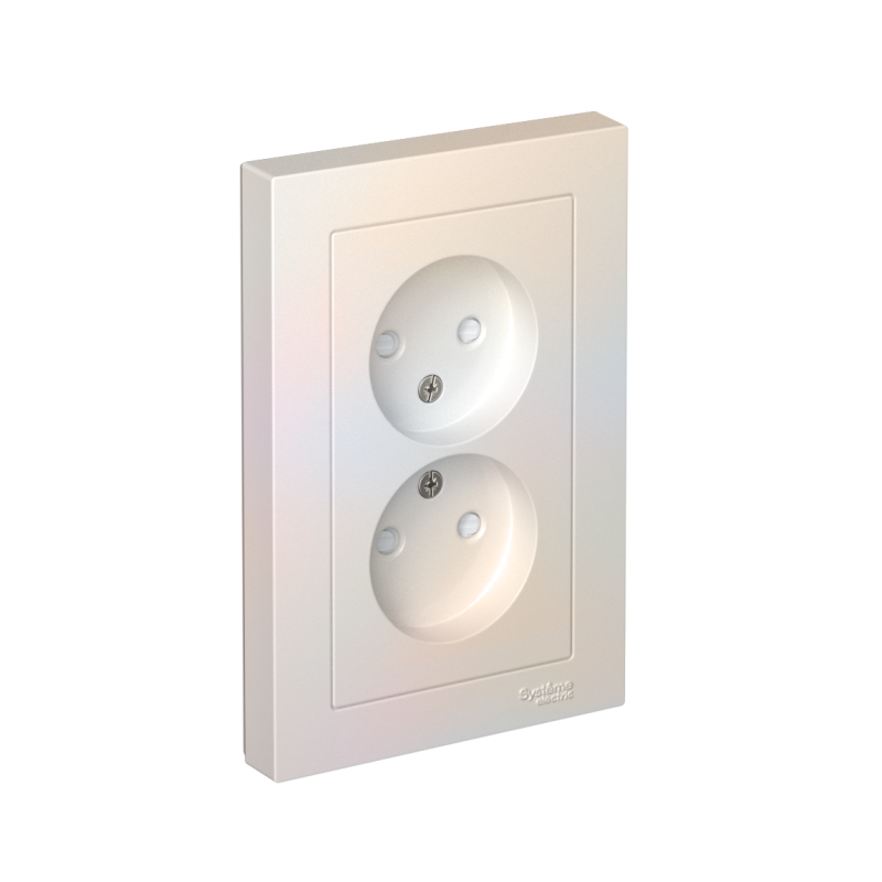 розетка 2-м сп atlasdesign 16а ip20 без заземл. защ. шторки в сборе жемчуж. se atn000422 от BTSprom.by