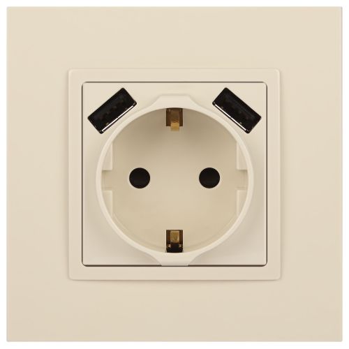  Розетка 16А 250В 2P+E с 2хUSB 5В-3А защ. шторки Elegance сл. кость 14-4109-02 ЭРА Б0047868 фото в каталоге от BTSprom.by