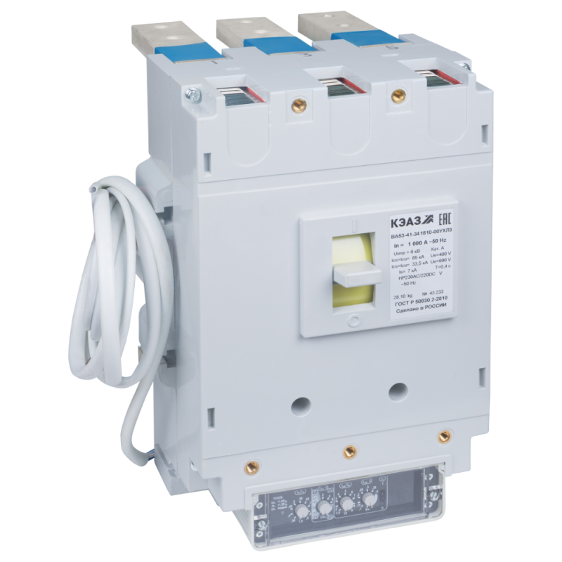выключатель автоматический 3п 630а 135ка ва53-41-344710 ухл3 690в нр=230в ac/220в dc задн. присоед. кэаз 220475 от BTSprom.by