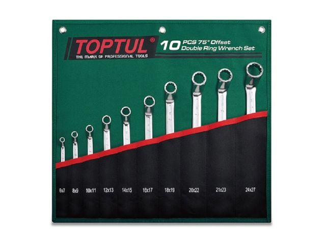 набор ключей накидн. 75° 10 шт. в сумке (цвет:зелёный) toptul grai1001 от BTSprom.by