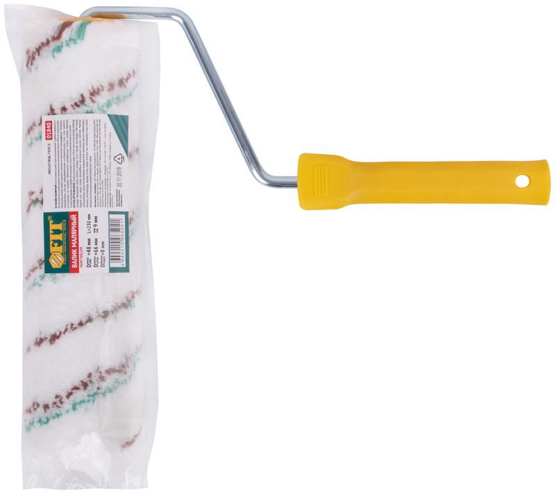  Валик микроволокно с красной и синей полосками диам. 48/66мм ворс 9мм 230мм бел. FIT 01840 фото в каталоге от BTSprom.by