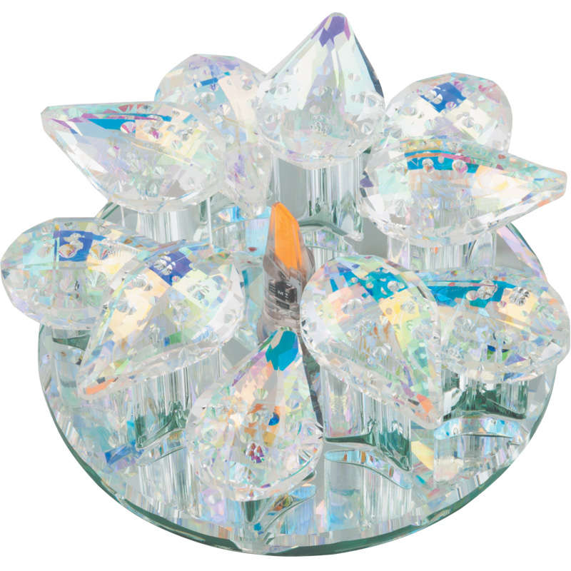 светильник декоративный встраиваемый dls-f129 g4 glassy/rainbow "fiore" без лампы g4 основание стекло; зеркальн.; отделка кристалл радужн. fametto ul-00000355 от BTSprom.by