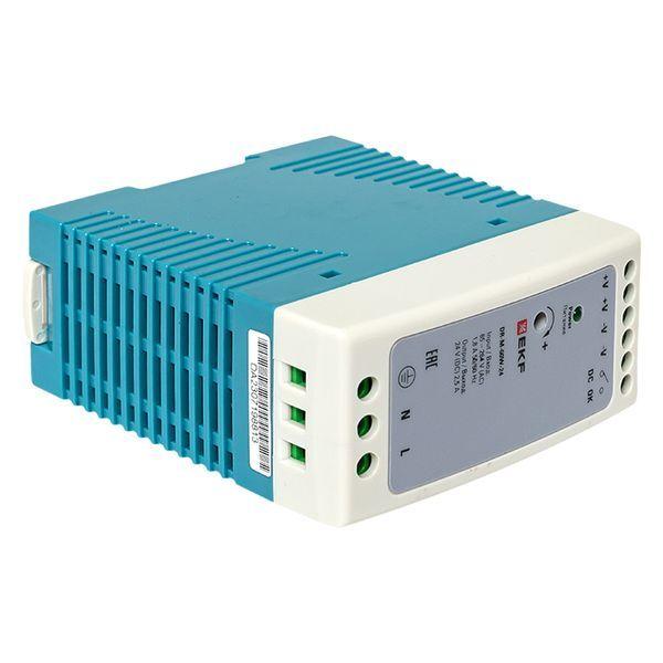  Блок питания на DIN-рейку 60Вт 220В AC/24В DC постоянного тока EKF DR-M-60W-24 фото в каталоге от BTSprom.by