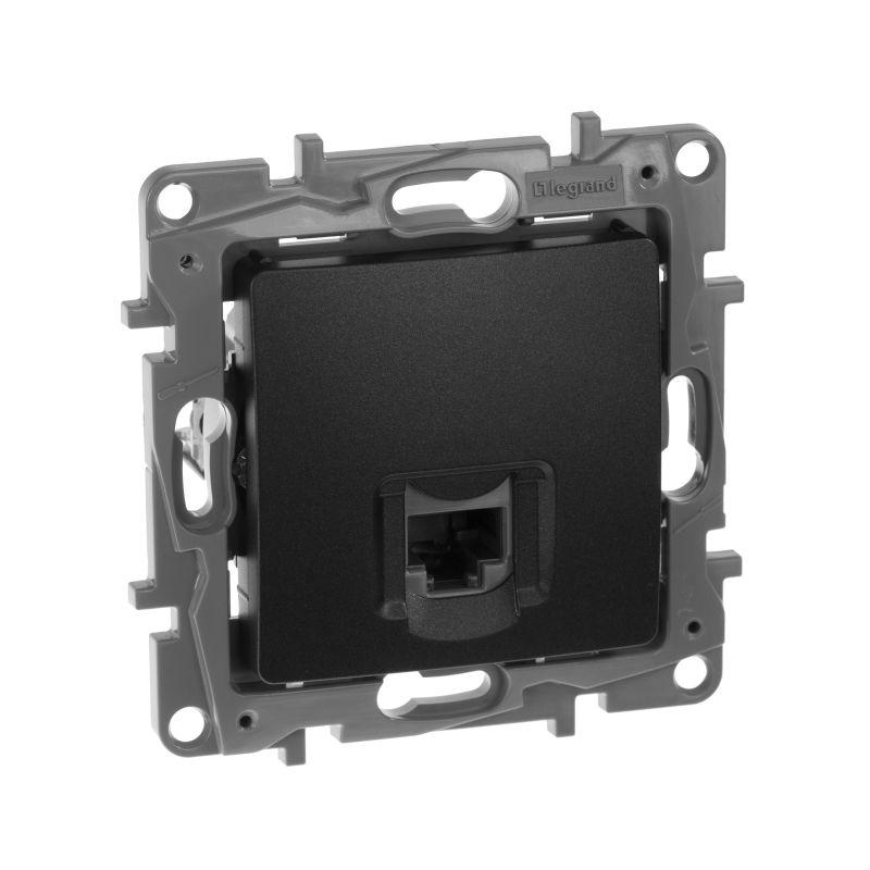 розетка компьютерная 1-м сп etika rj45 кат.5e utp механизм антрацит iek 672641 от BTSprom.by