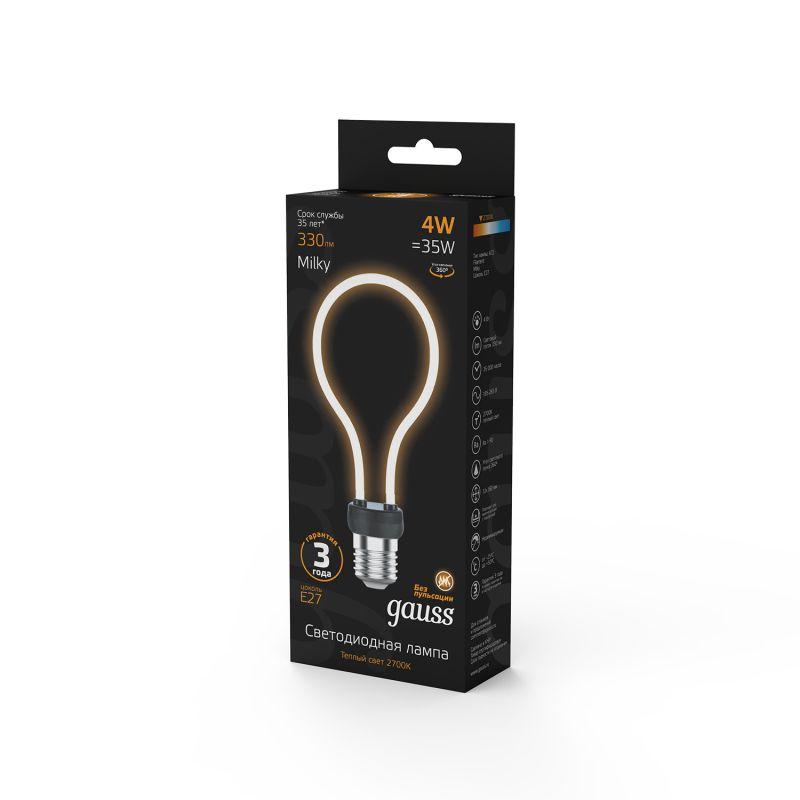 Лампа светодиодная филаментная Black Filament 4Вт контурная Artline A72 матовая 2700К тепл. бел. E27 330лм GAUSS 1004802104 фото в каталоге от BTSprom.by