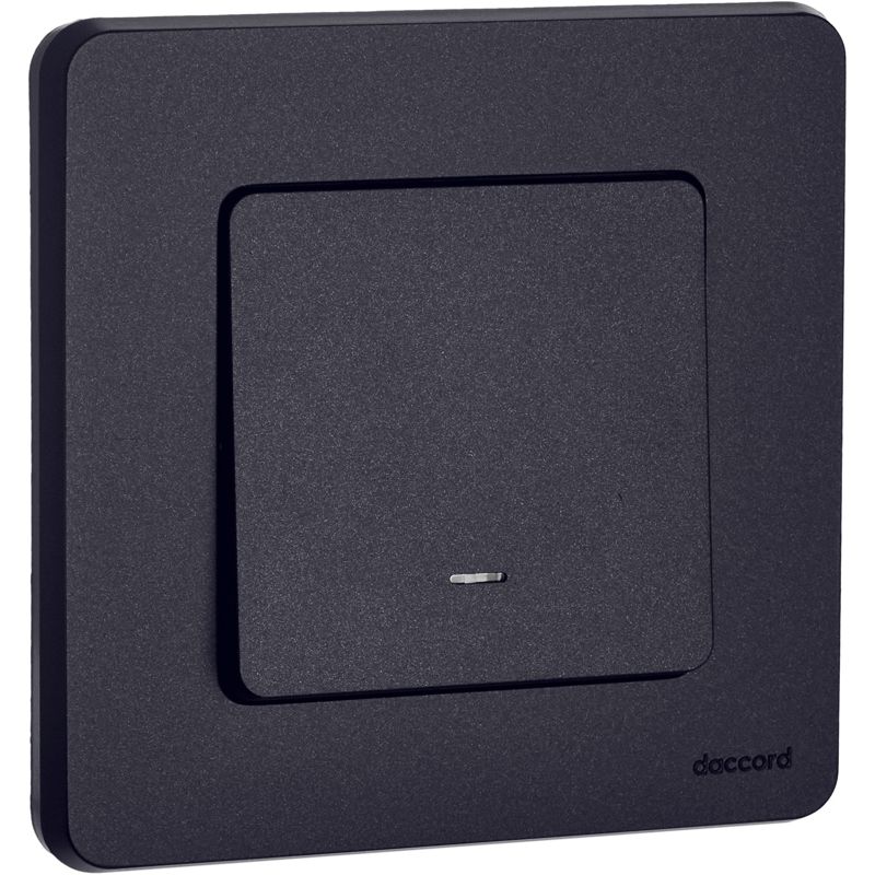  Переключатель 1-кл. Inspiria 10А IP20 250В 10AX с подсветкой/индикацией механизм антрацит IEK 673663 фото в каталоге от BTSprom.by