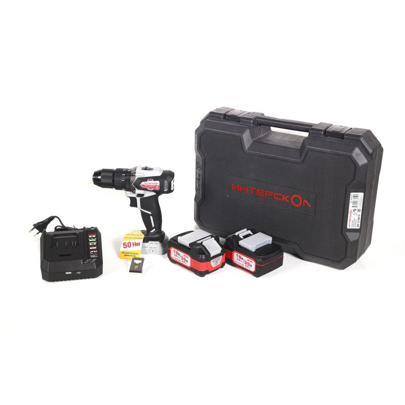  Дрель-шуруповерт аккумуляторная бесщеточн. ударн. ДАУ-13/36В 50 Li-ion АПИ (кейс 2 аккум. 2.0А.ч ЗУ) ИНТЕРСКОЛ 850.2.2.70 фото в каталоге от BTSprom.by
