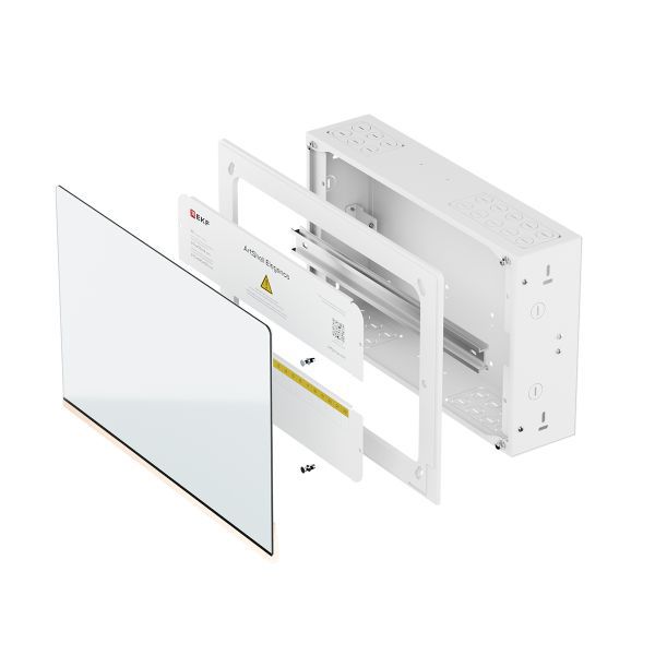  Корпус ArtShell Elegance силовой встраив. 22мод. бел. дверь из закал. стекла EKF artshell-e-22p-cw фото в каталоге от BTSprom.by