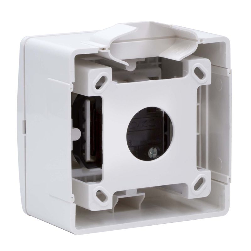  Коробка 1-м ОП PDD-N60 16А IP00 с заземл. с силовой роз. BRAVA 2мод. бел. DKC 10482 фото в каталоге от BTSprom.by