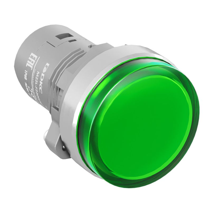 лампа сигнальная со встроенным диодом 220в алюм. кольцо зажим push-in зел. dkc m22l-f220gau от BTSprom.by