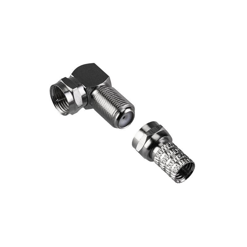  Набор разъемов антенных ТВ №3 (1 угловой переходник гнездо F - штекер TV; 1 F-разъем RG-6) Rexant 06-0037-A фото в каталоге от BTSprom.by