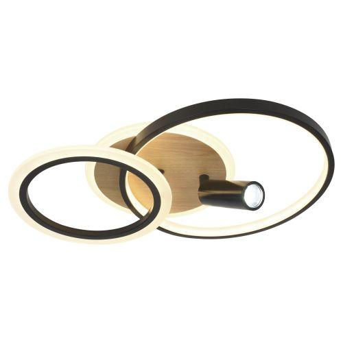 светильник светодиодный rondo cll-1-85-rc bk 85вт 3000к-6000к с пультом ду 510х340х180 черн./дерево эра б0069745 от BTSprom.by