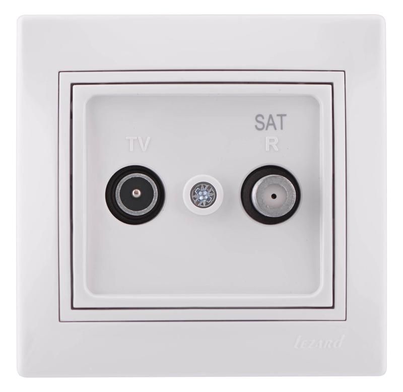 розетка телевизионная проходная tv/sat mira с бел. вставкой бел. lezard 701-0202-160 от BTSprom.by