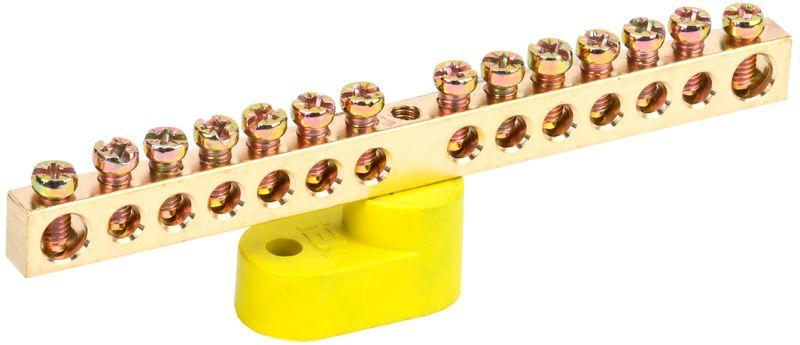 шина pe "земля" шни-6х9-14-у1-ж на одном угловом изоляторе iek ynn10-69-14c1-k05 от BTSprom.by