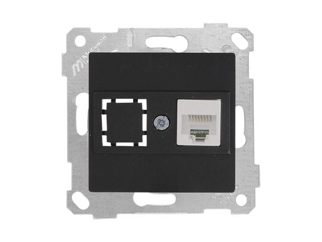 розетка компьютерная 1xrj45 (cat5e, скрытая, без рамки) черная, rita, mutlusan 2200 136 0184 от BTSprom.by