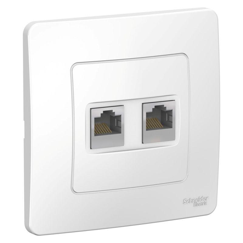 розетка компьютерная 2-м сп blanca rj45 кат.5e бел. se blnis045451 от BTSprom.by