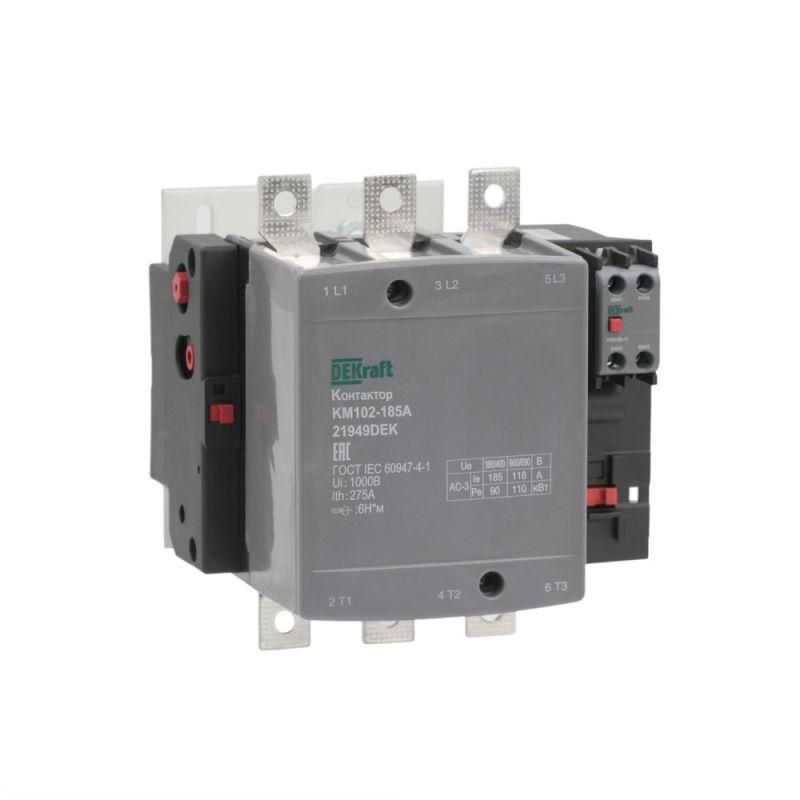 контактор 185а 220в ас ас3 ас4 1но+1нз км-102 dekraft 21949dek от BTSprom.by