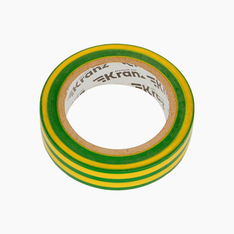  Изолента ПВХ 0.13х15мм 10м желт./зел. (уп.10шт) Kranz KR-09-2007 фото в каталоге от BTSprom.by