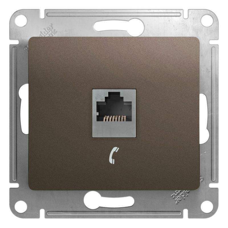 розетка телефонная 1-м glossa rj11 механизм шоколад se gsl000881t от BTSprom.by