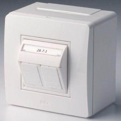 коробка pdd-n60 с 2 розетками brava rj45 кат.5e (телефон/компьютер) бел. dkc 10656 от BTSprom.by