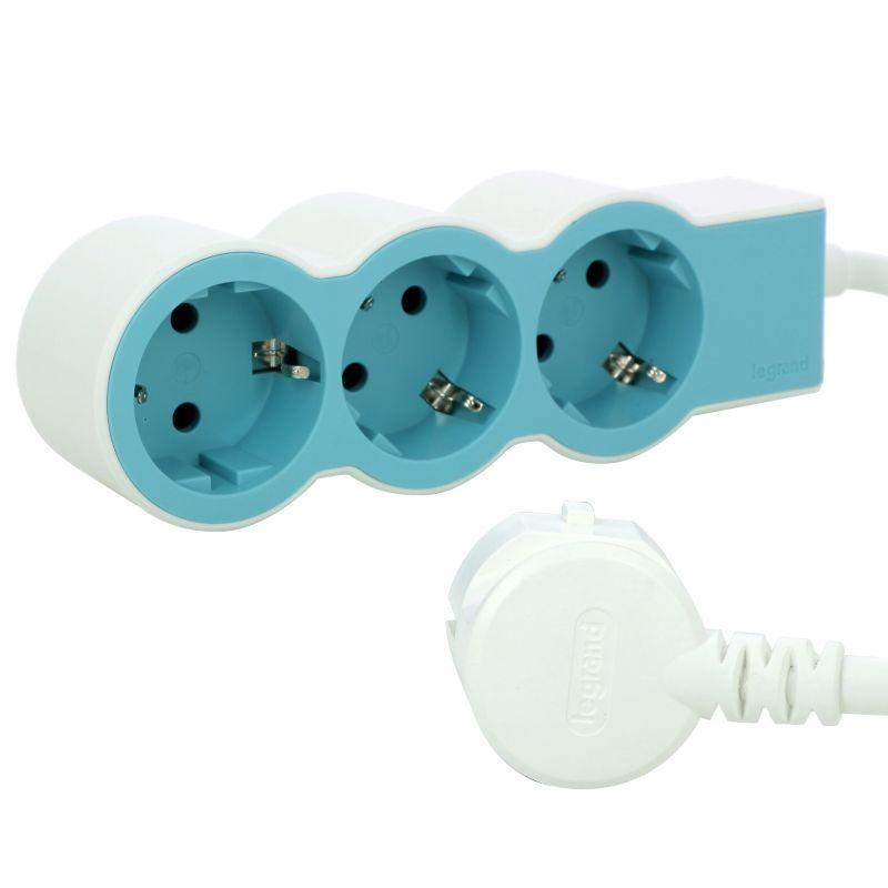  Удлинитель 3х1.5м 16А IP20 Стандарт 3х2P+E бел./голуб. Leg 694551 фото в каталоге от BTSprom.by