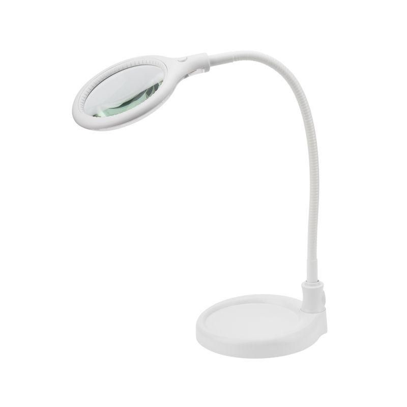 лупа настольная малая 3х с подсветкой 30 led (подставка + прищепка) бел. rexant 31-0247 от BTSprom.by