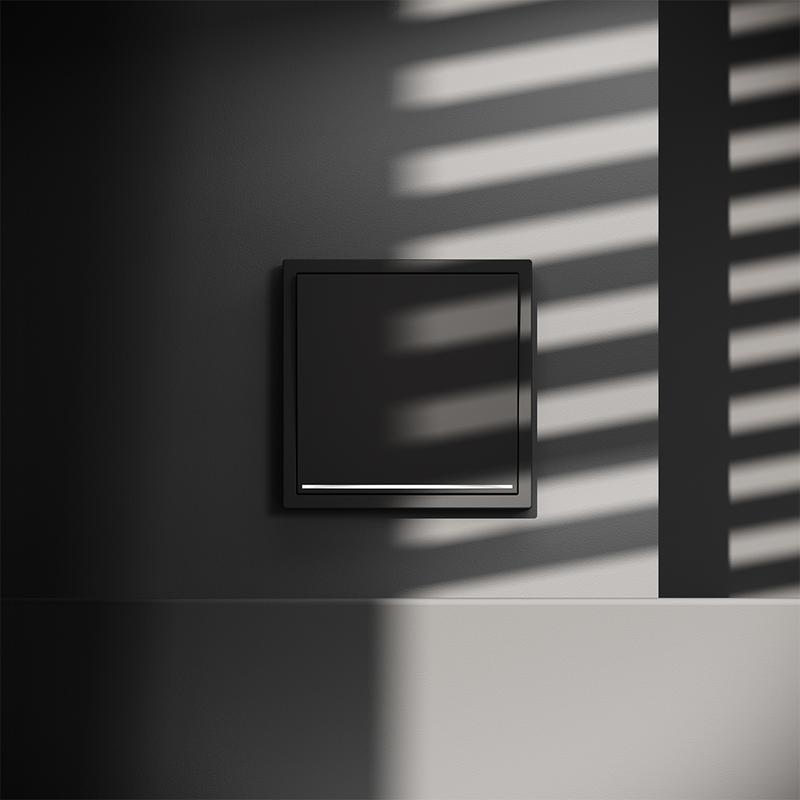  Переключатель проходной 1-кл. СП S70 10А с подсветкой механизм черн. матов. Voltum VLS010408 фото в каталоге от BTSprom.by