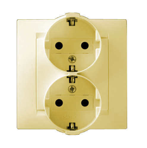 розетка 2-м сп simon15 16а ip20 250в с заземл. винт. клеммы сл. кость simon 1590459-031 от BTSprom.by