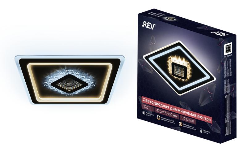 люстра светодиодная crystal 3d 120вт 470х470х40мм 40кв.м потолочная ду 3 режима диммир. бел. ritter 52367 3 от BTSprom.by