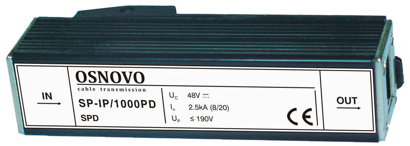 устройство грозозащиты sp-ip/1000pd для локал. вычислит. сети (скорость до 1000мбит/с) с защит. линий poe osnovo 11337 от BTSprom.by