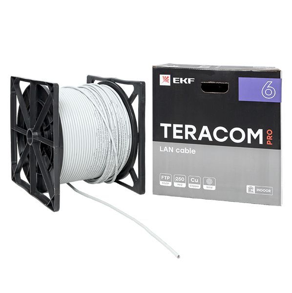  Кабель витая пара F/UTP кат.6 4 пары 23 AWG solid PVC сер. (уп.305м) TERACOM PRO EKF TRP-6FTP-04PVC-GY-IN3 фото в каталоге от BTSprom.by