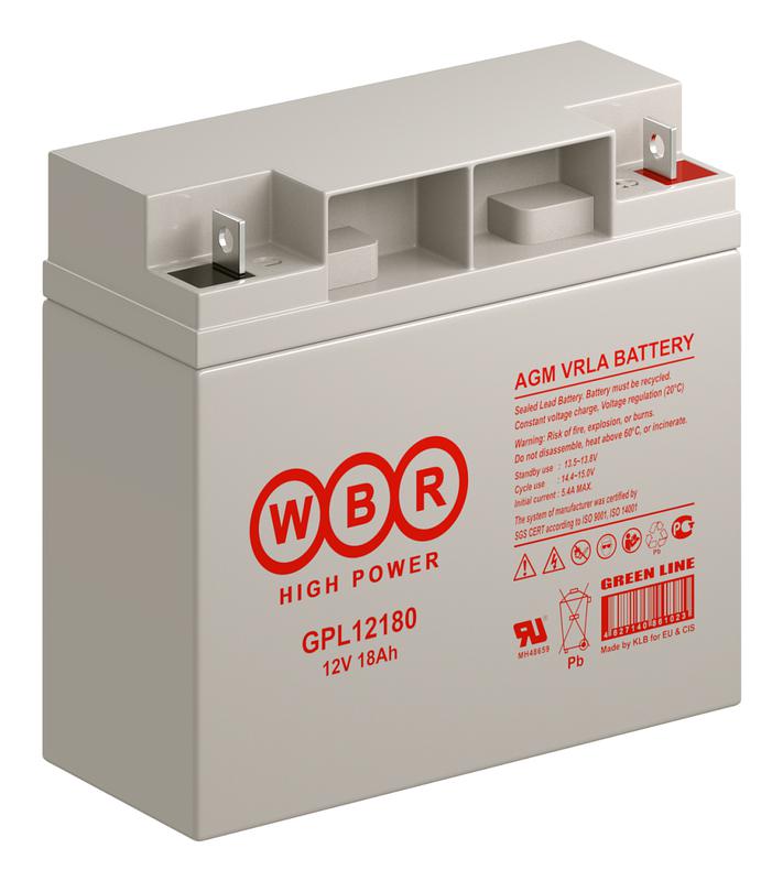  Аккумулятор 12В 18А.ч WBR GPL12180 WBR фото в каталоге от BTSprom.by