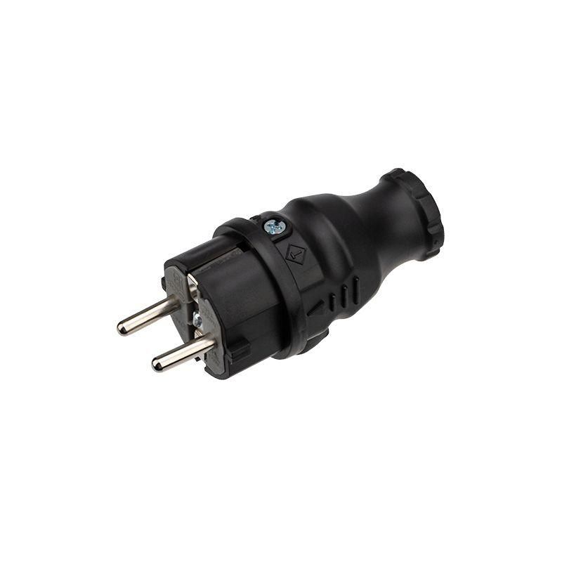 вилка прямая влагозащ. с/з 16а ip44 каучук rexant 111-001 от BTSprom.by