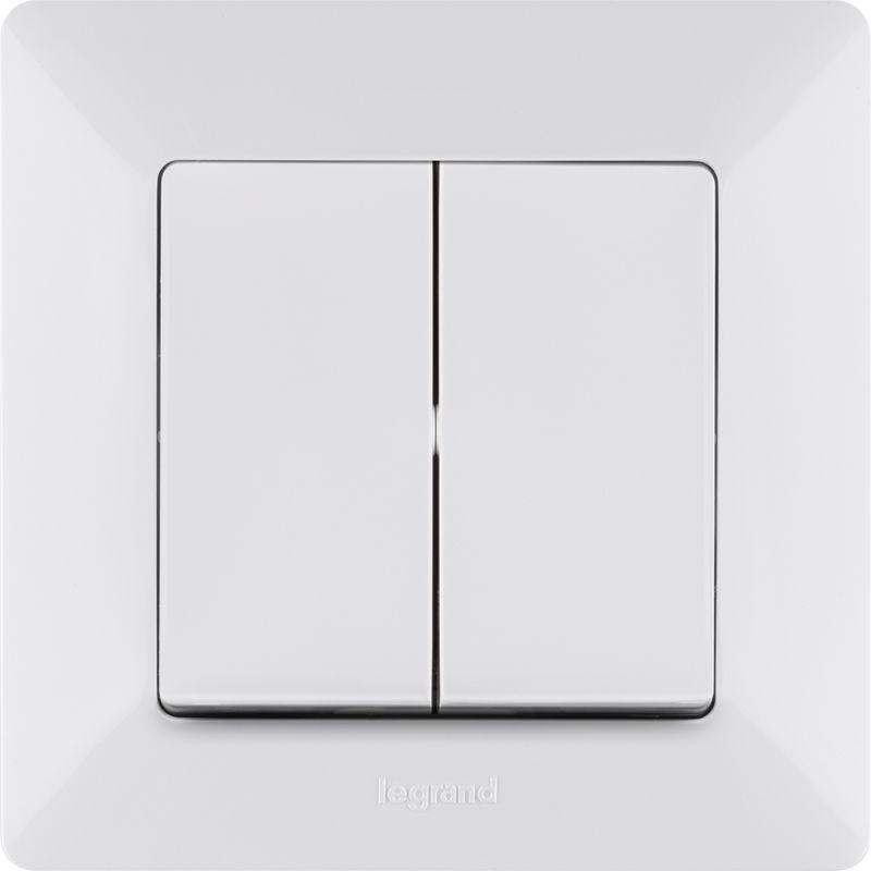  Выключатель 2-кл. СП Valena Life 10А IP20 250В с лицев. панелью безвинтов. зажимы механизм бел. Leg 752405 фото в каталоге от BTSprom.by