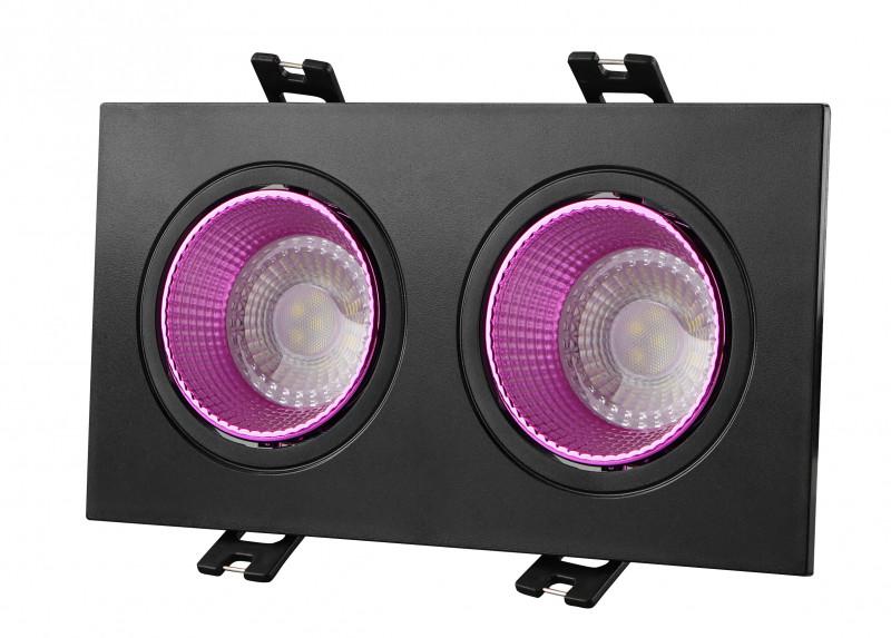 светильник встраиваемый ip20 10вт gu5.3 led черн./роз. пластик denkirs dk3072-bk+pi от BTSprom.by