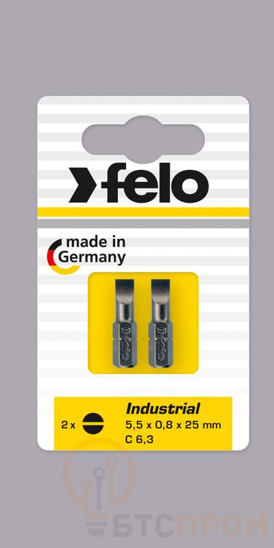Бита шлицевая плоская Industrial 5.5х1х25 (блист.2шт) FELO 02052036 фото в каталоге от BTSprom.by  Бита шлицевая плоская Industrial 5.5х1х25 (блист.2шт) FELO 02052036 фото в каталоге от BTSprom.by