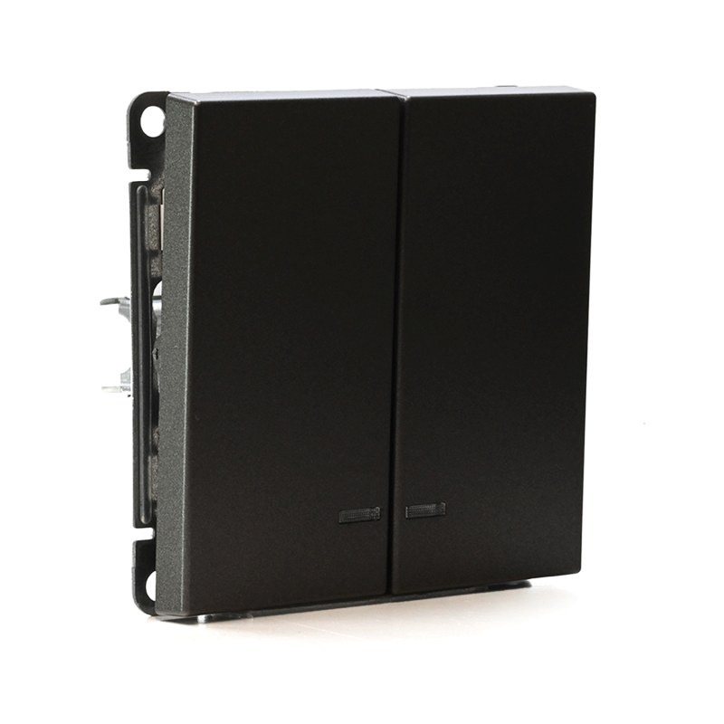 выключатель 2-кл. artgallery (сх. 5а) 10ax с подсветкой быстрозажим. клем. механизм мокко se gal000653s от BTSprom.by