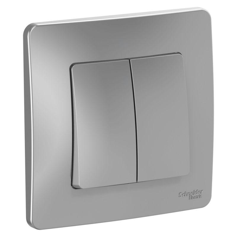 выключатель 2-кл. сп blanca 10а ip20 (сх. 5) 250в алюм. se blnvs010503 от BTSprom.by
